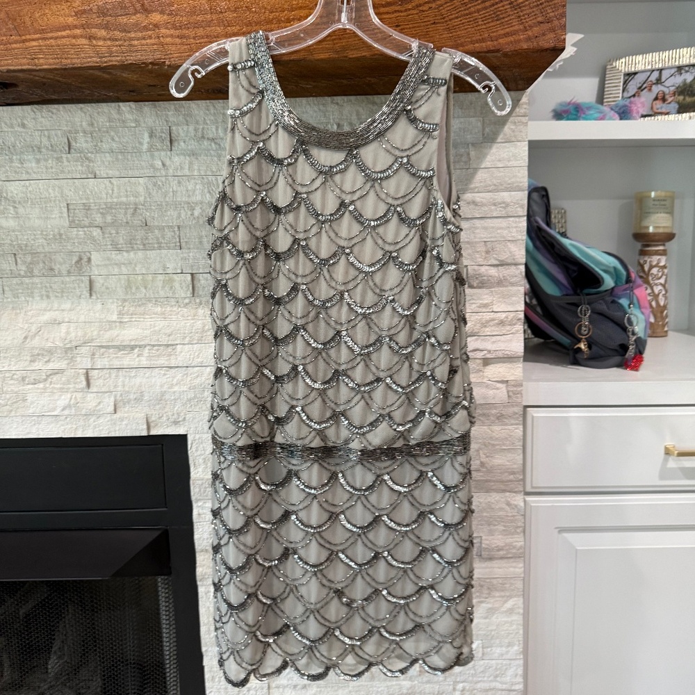 Frock and Frill Size 8 Sequined Scalloped Dress